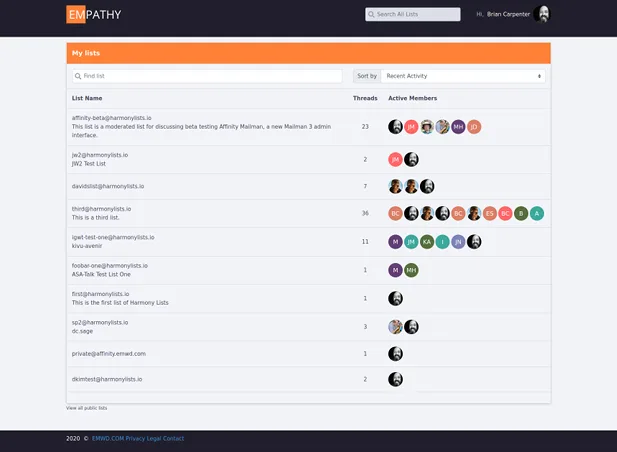 Empathy start page