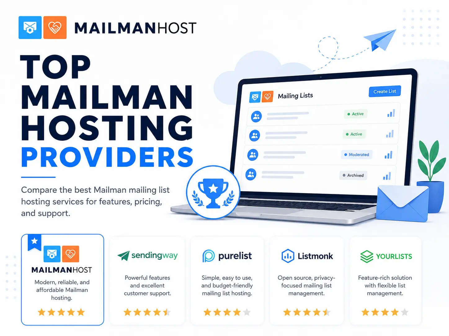 Mailman hosting providers, managed Mailman hosting, Mailman 3 support, deliverability, migration support